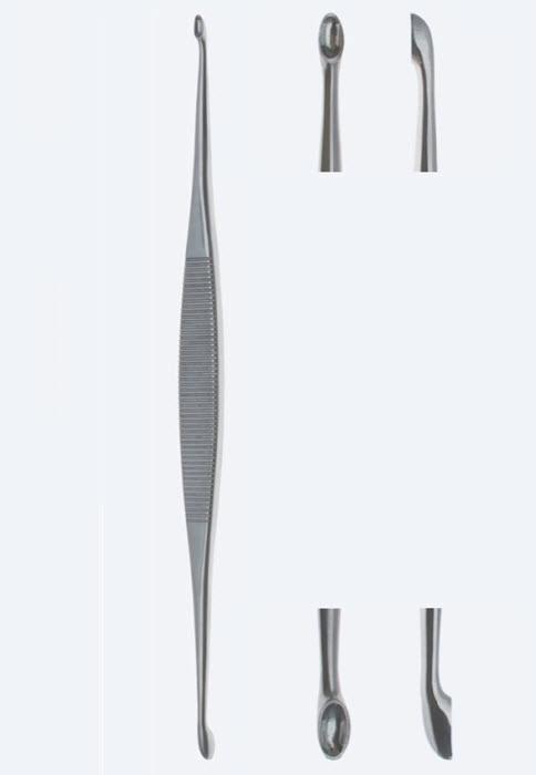 Гачки (Кюретки) кісткові, "Barth", ширина 2,5 х 6,0 мм / 3,0 х 7,5 мм, загальна довжина 180 мм, 7 1/8". Бренд - Asanus Medizintechnik Gmb, Німеччина